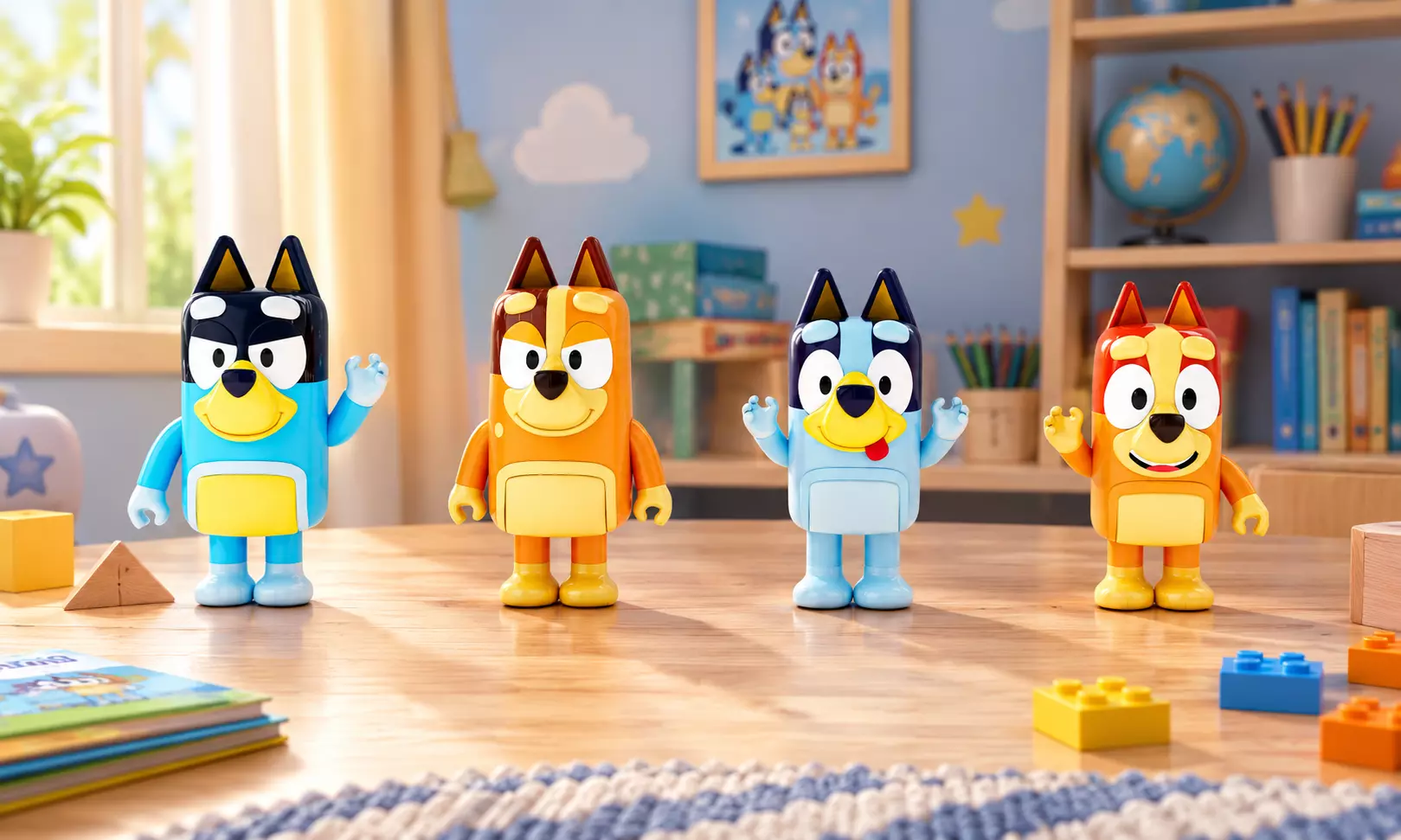 Stylized Cartoon Dog Toy Figure Set 3D model