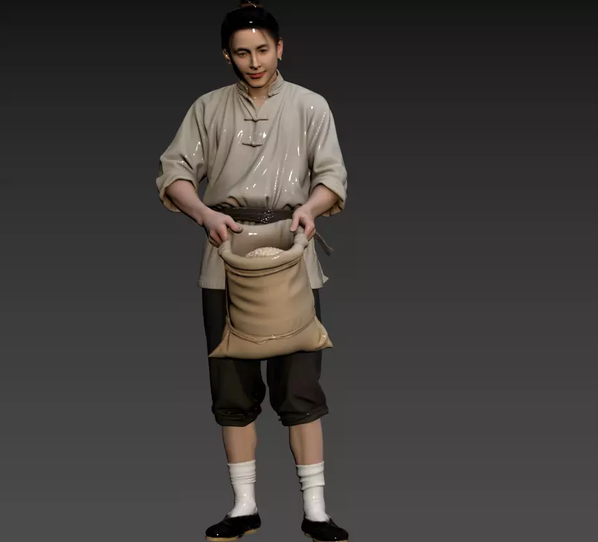 D042- Song Dynasty Rice Shop Assistant 3D model