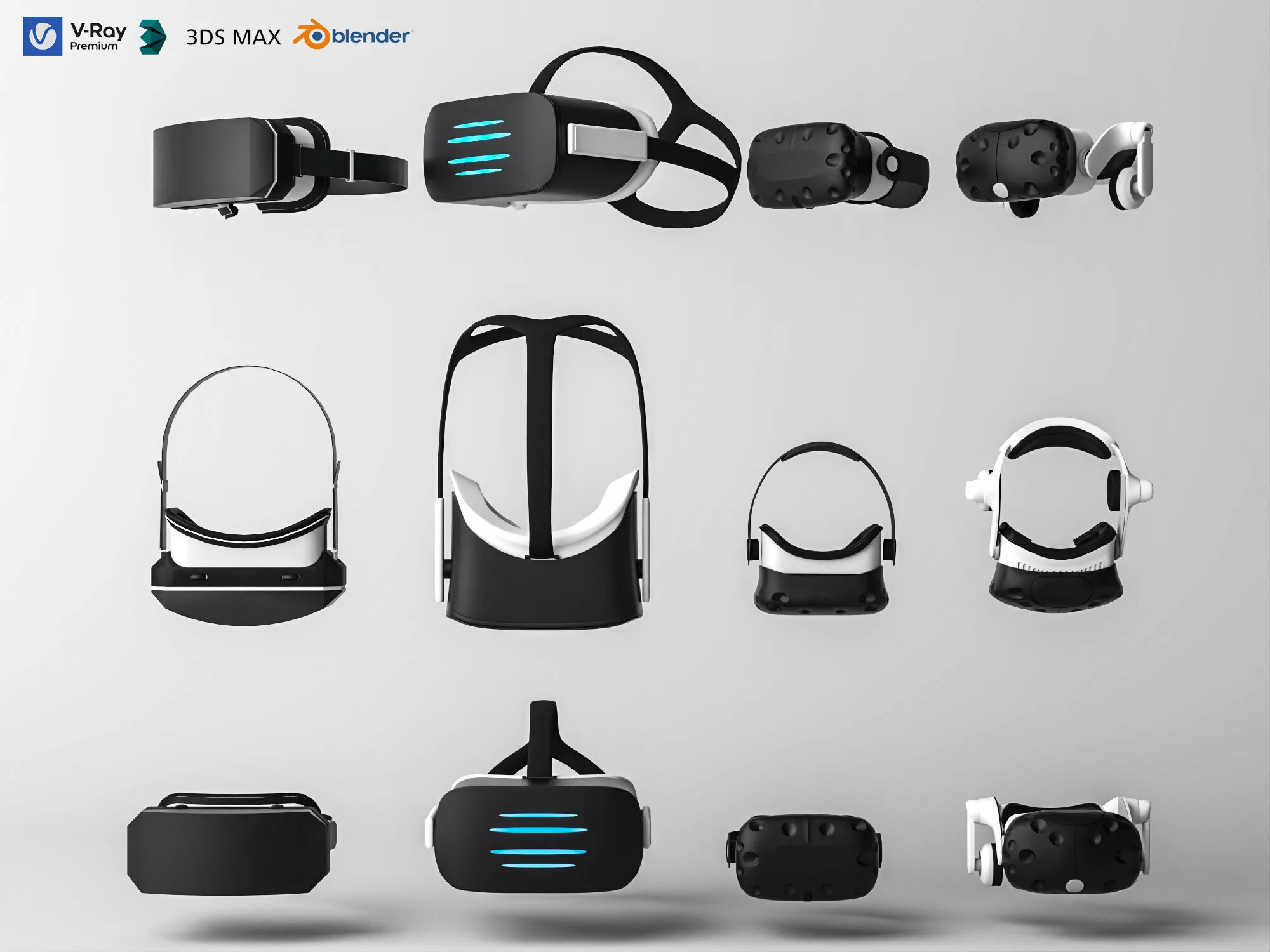 VR Virtual Reality Headset Collection 3D Model 3D model
