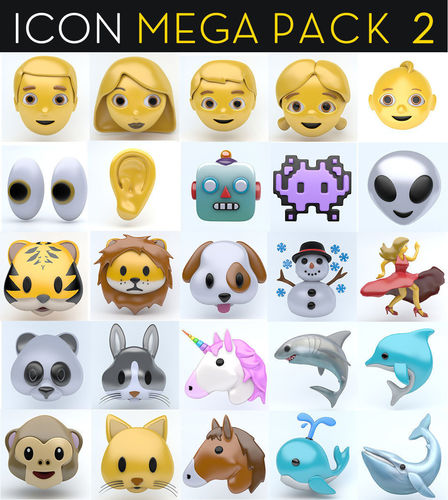 ICON MEGAPACK 2 Low-poly 3D model