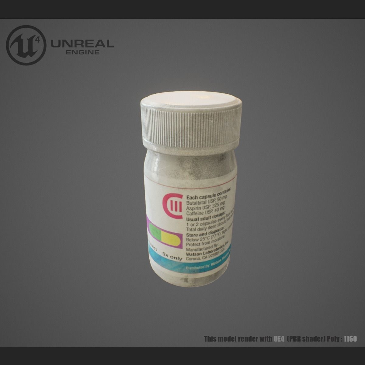 Medical pills Low-poly 3D model_1