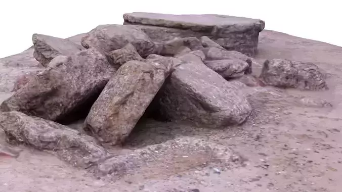 WW2 Destroyed Gun Casemate - Low and High Poly Versions Low-poly 3D model