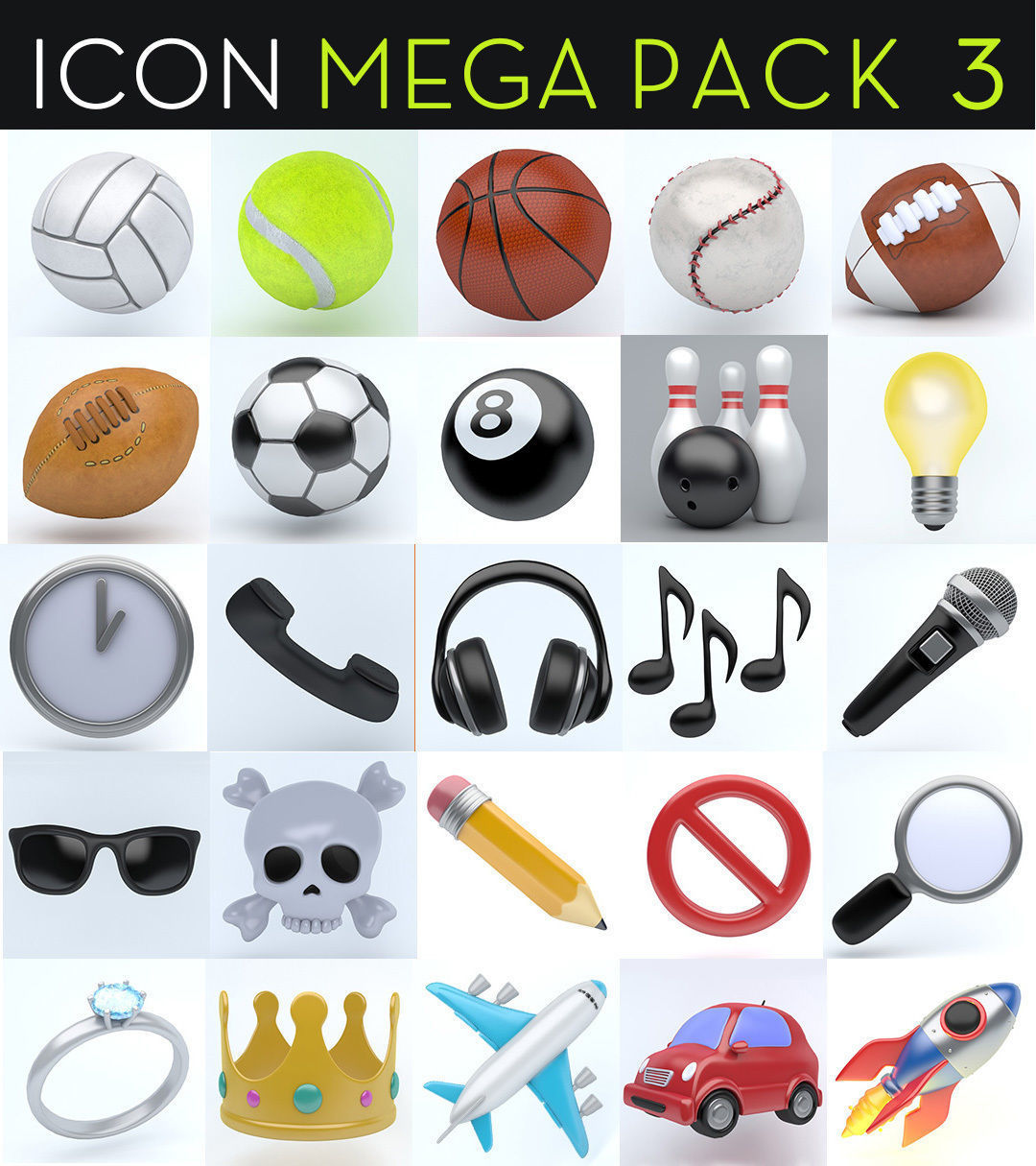 ICON MEGAPACK 3 Low-poly 3D model_1