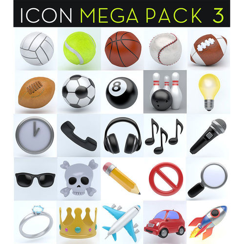 ICON MEGAPACK 3 Low-poly 3D model