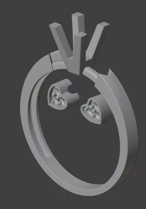 Promise ring eith heart at 3d printed file 3D print model