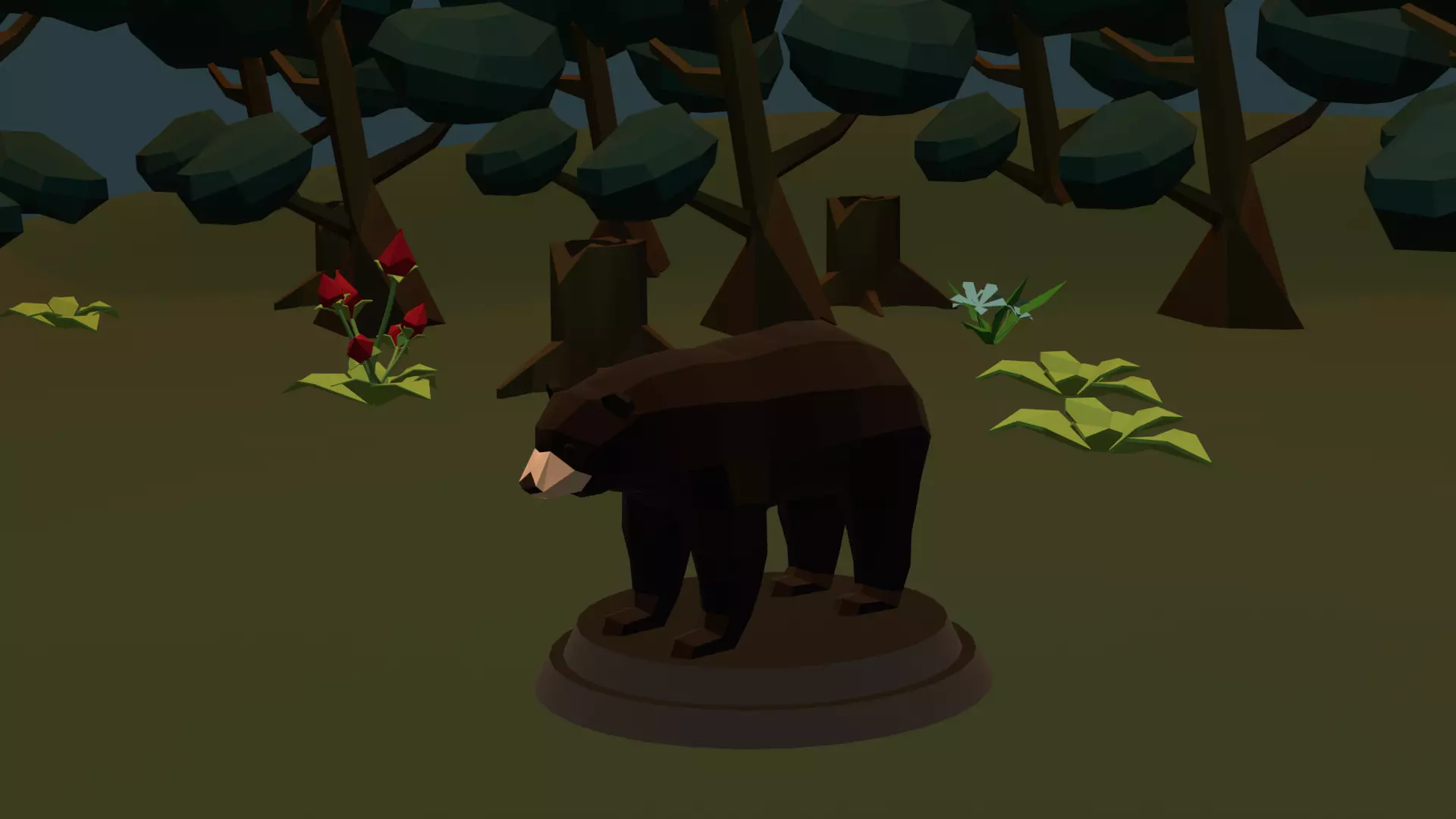 Low Poly Bear Rigged and Animated Game Ready Low-poly 3D model