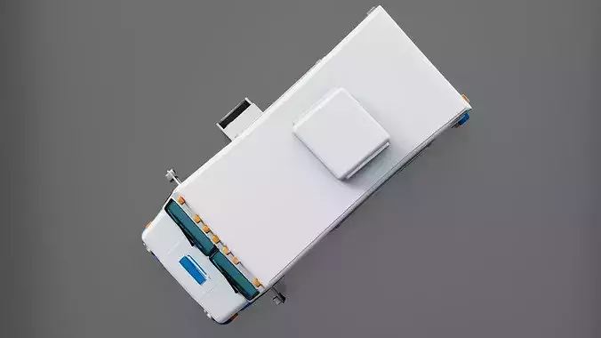 Mobile Ice Store Truck Low-poly 3D model 6