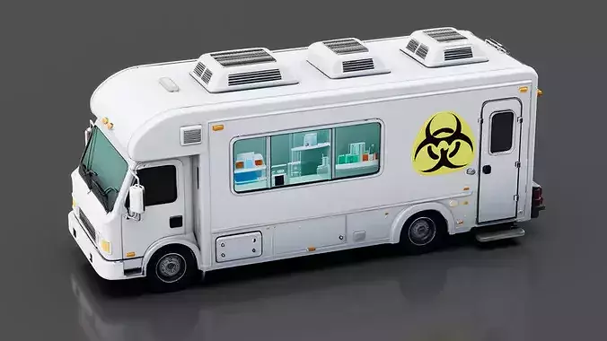 Mobile Laboratory Vehicle Low-poly 3D model 2