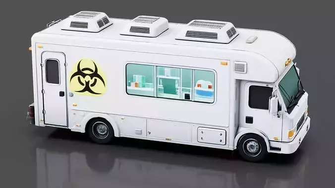 Mobile Laboratory Vehicle Low-poly 3D model 4