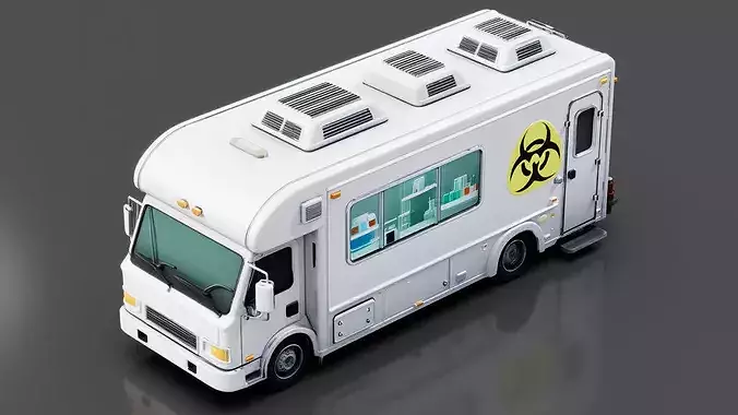 Mobile Laboratory Vehicle Low-poly 3D model 5
