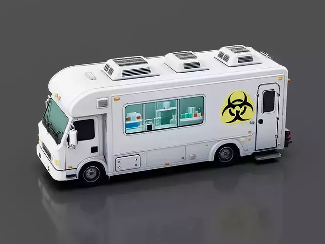Mobile Laboratory Vehicle Low-poly 3D model