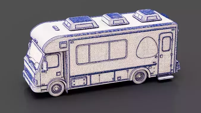 Mobile Laboratory Vehicle Low-poly 3D model 7
