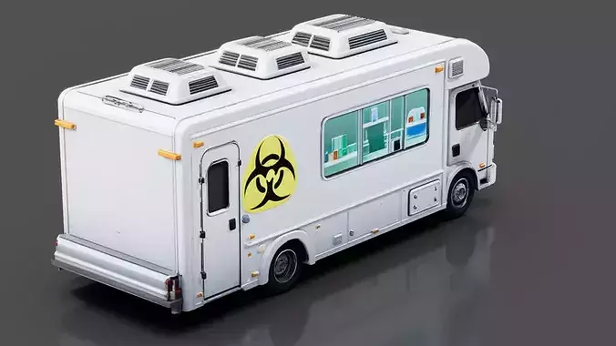 Mobile Laboratory Vehicle Low-poly 3D model 3