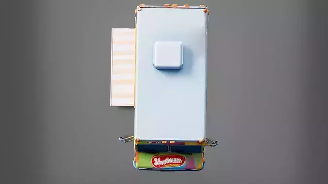 Mobile Street Snack Truck Low-poly 3D model 6