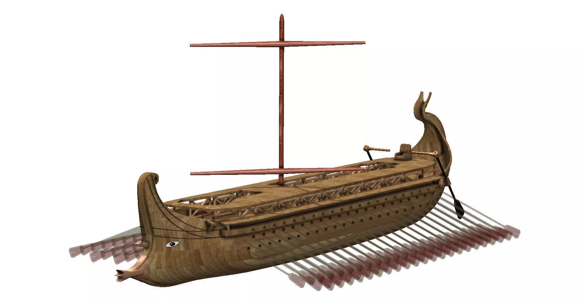 Roman trireme ship 1m model A Legendary Warship Recreated 3D print model