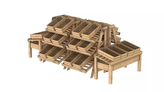 Fruits Rack Combined  Low-poly 3D model 2