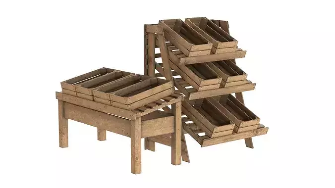 Fruits Rack Combined  Low-poly 3D model 5
