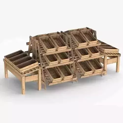 Fruits Rack Combined  Low-poly 3D model 6