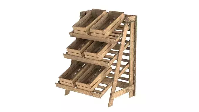 Fruits Rack Combined  Low-poly 3D model 4