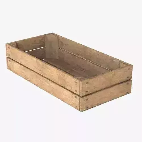 Fruits Wooden Crate Low-poly 3D model 6