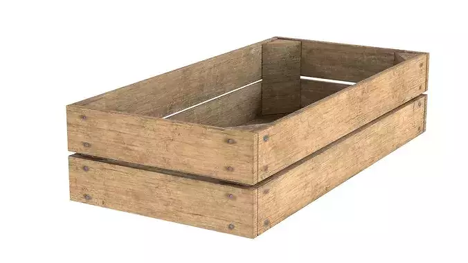 Fruits Wooden Crate Low-poly 3D model 4