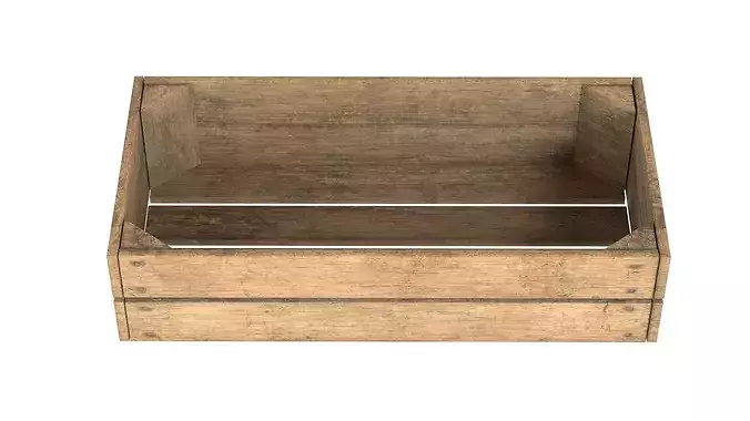 Fruits Wooden Crate Low-poly 3D model 3