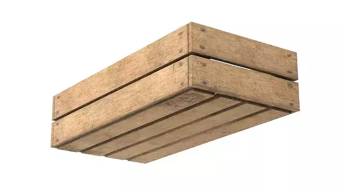 Fruits Wooden Crate Low-poly 3D model 5