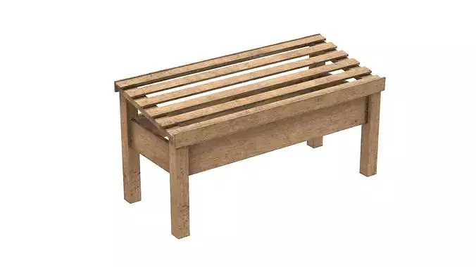 Fruits Wooden Table Low-poly 3D model