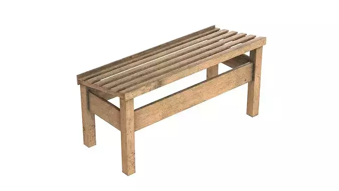 Fruits Wooden Table Low-poly 3D model 3