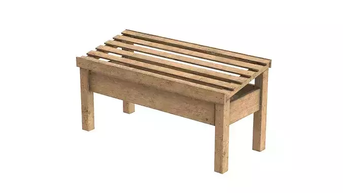 Fruits Wooden Table Low-poly 3D model 2