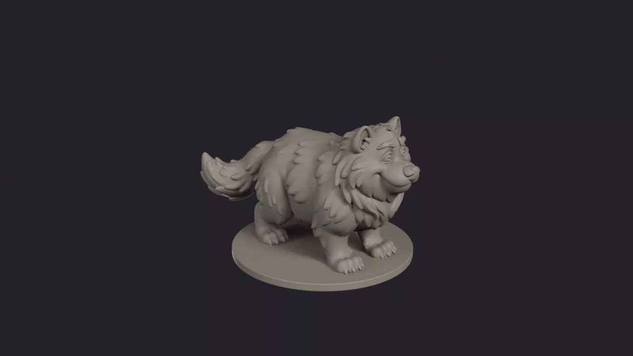 Fat Wolf Fluffy Prowler 3D print model