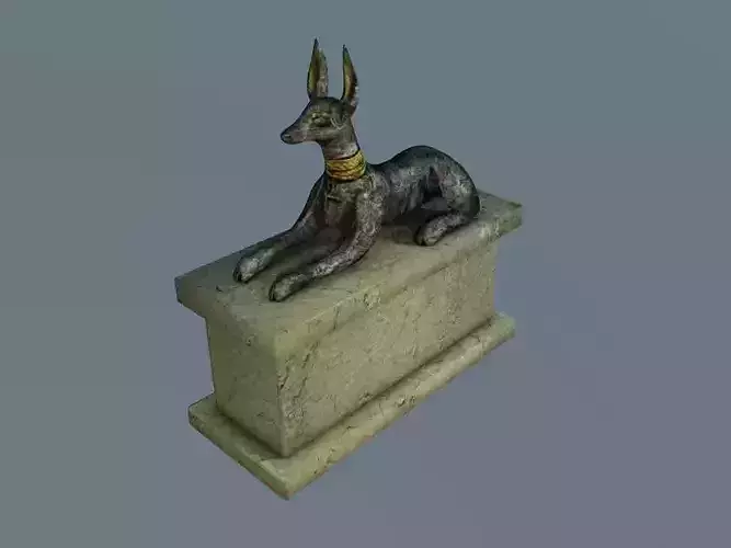 Low poly Anubis sculpture Low-poly 3D model