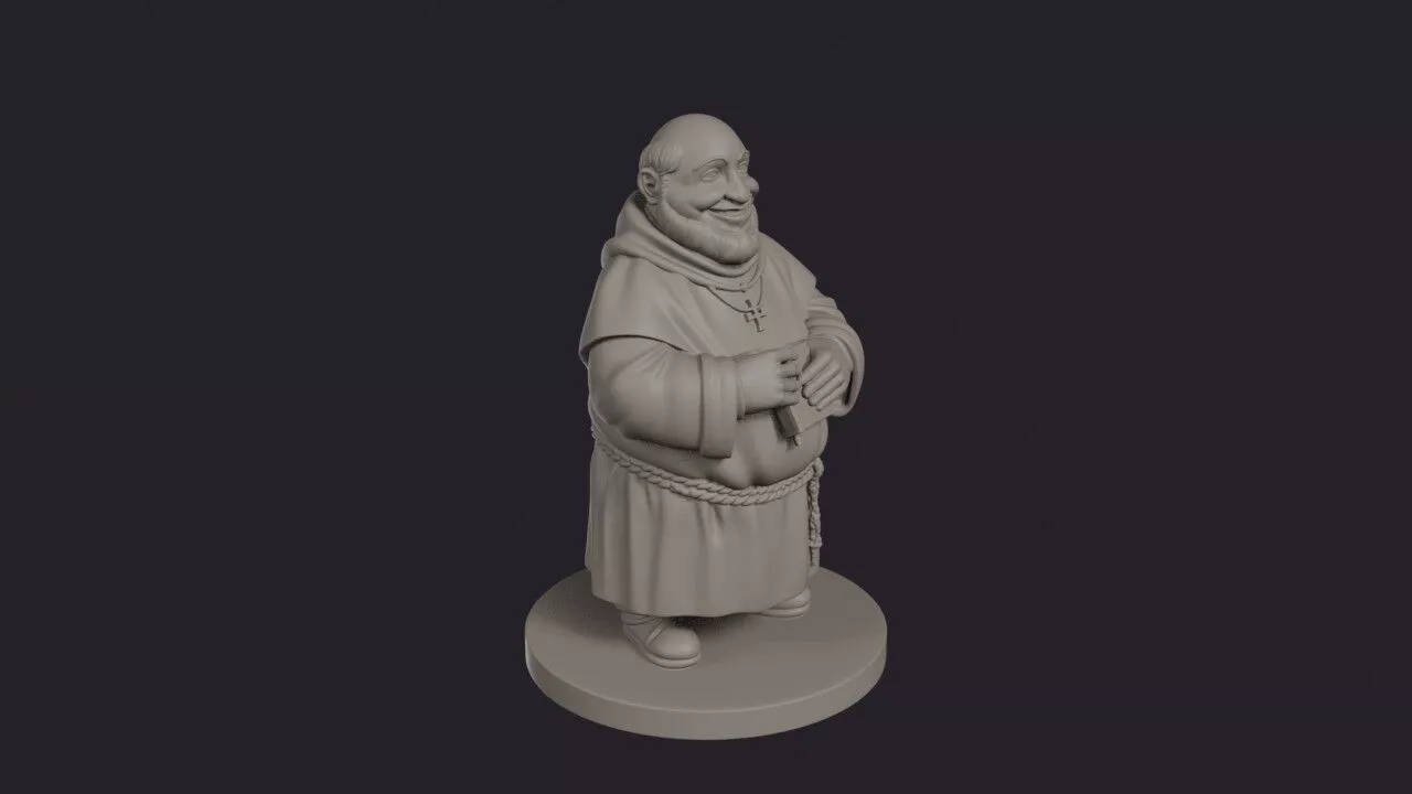 Fat Priest Jolly Monk 3D print model