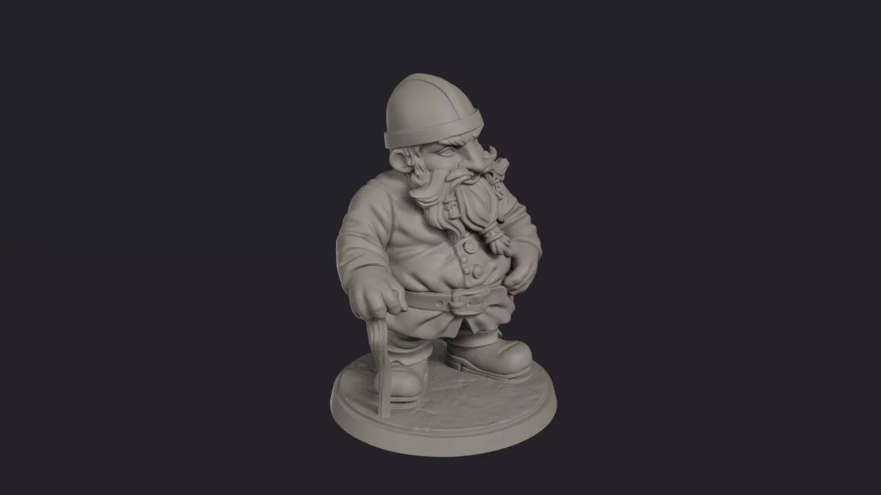 Fat Dwarf Jolly Miner 3D print model
