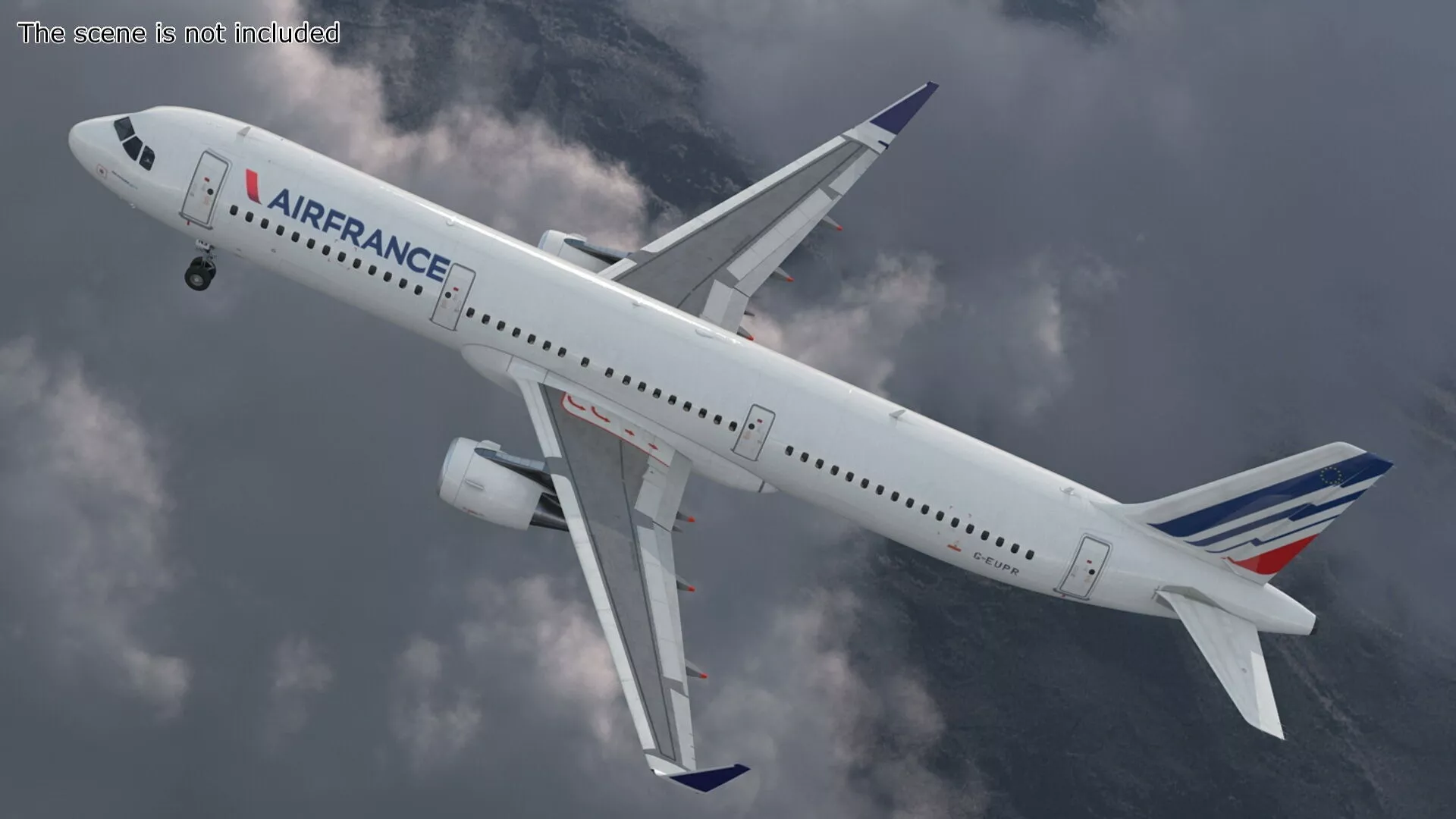 Air France Airbus A321 with Interior Rigged for Cinema 4D 3D model