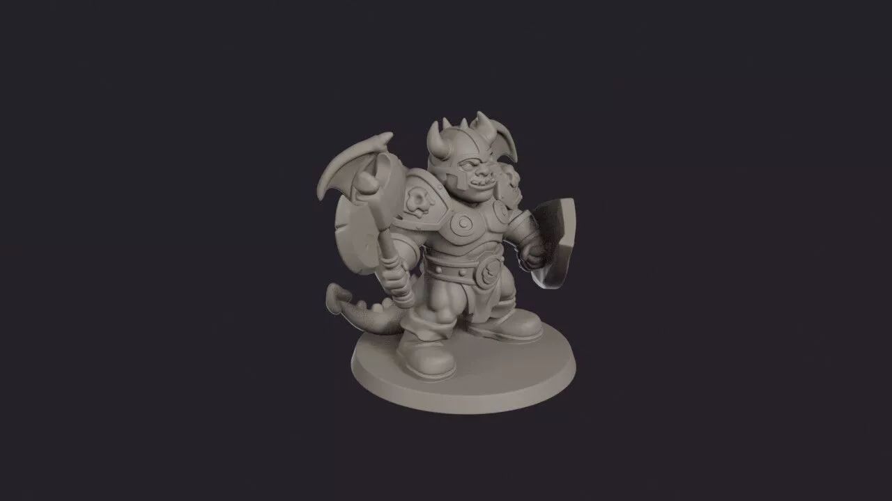 Demon Warlord Axe Tyrant 3D print model