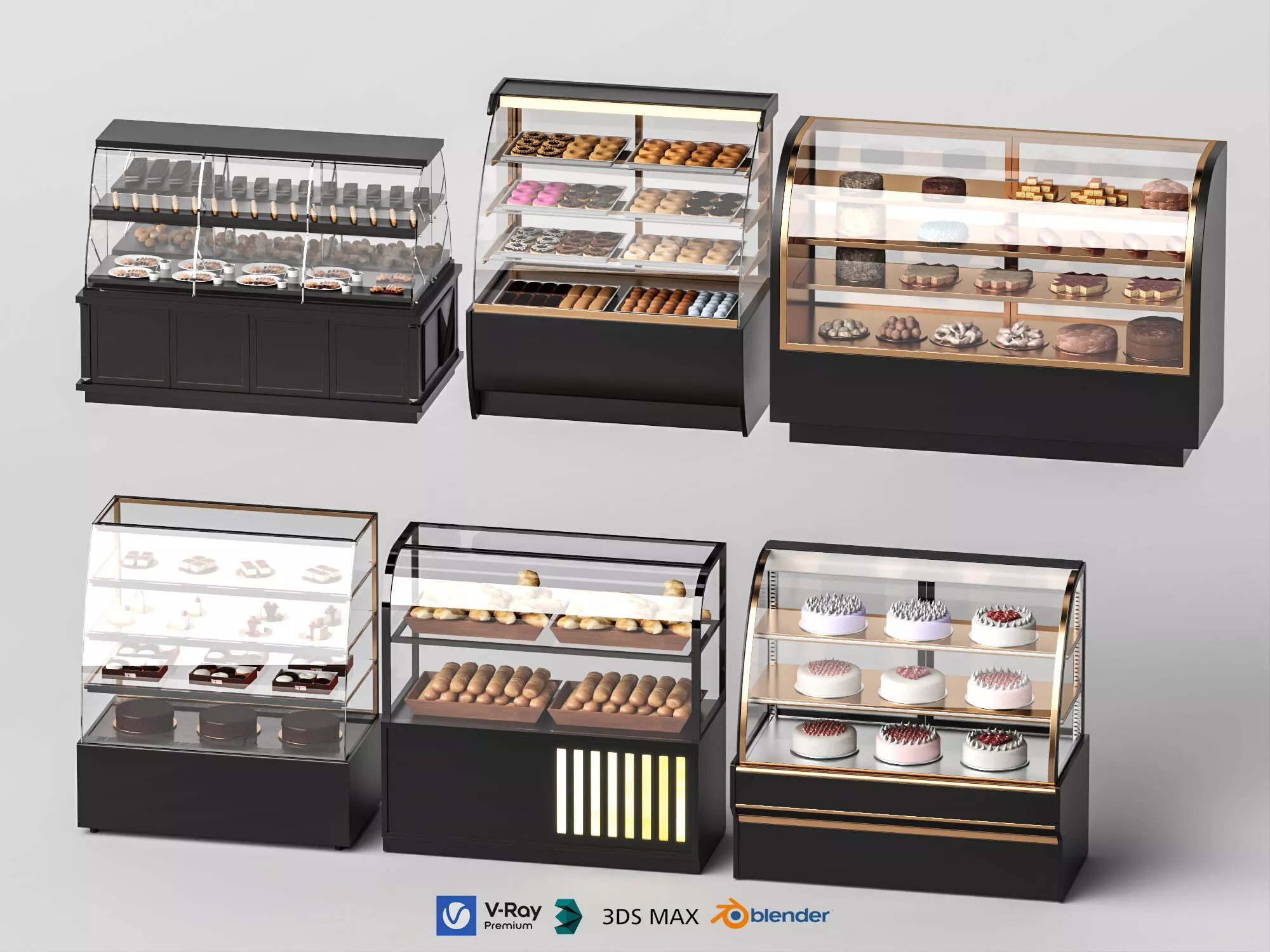 Commercial Pastry Refrigerated Showcase Asset 3D model