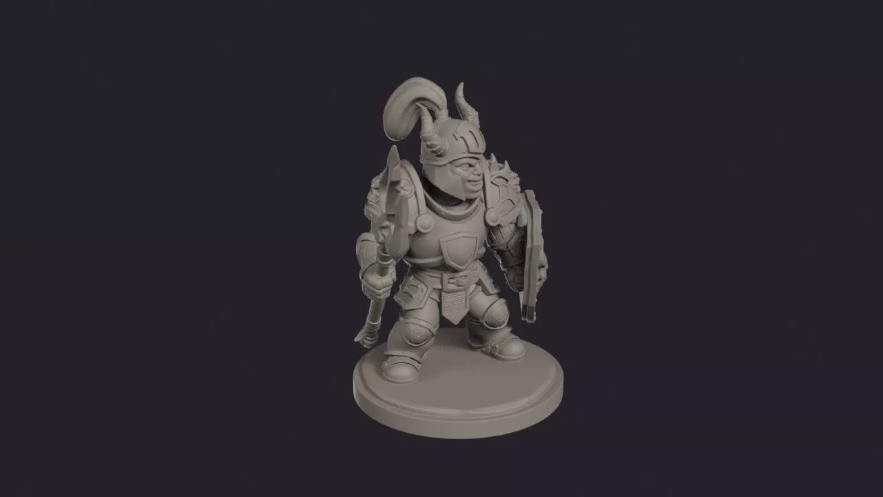 Demon Paladin Trident Crusader 3D print model