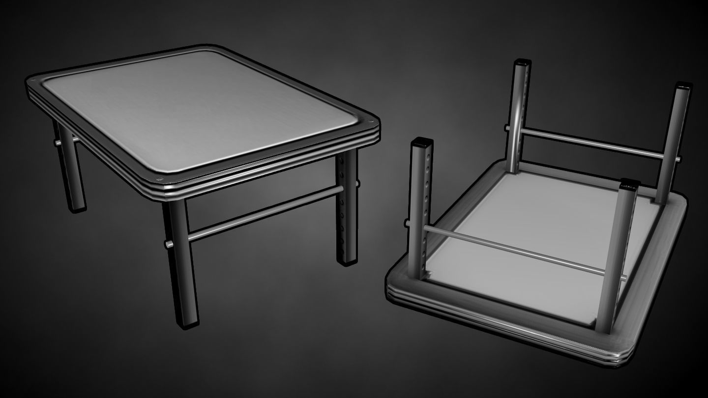 Futuristic Office Assets Low-poly 3D model_6