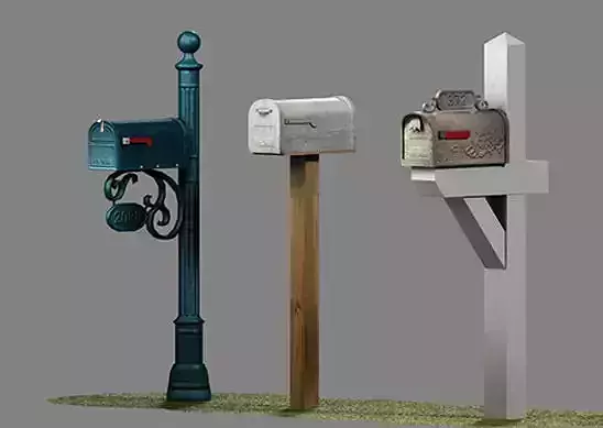 US Mailboxes Pack - Low Poly
