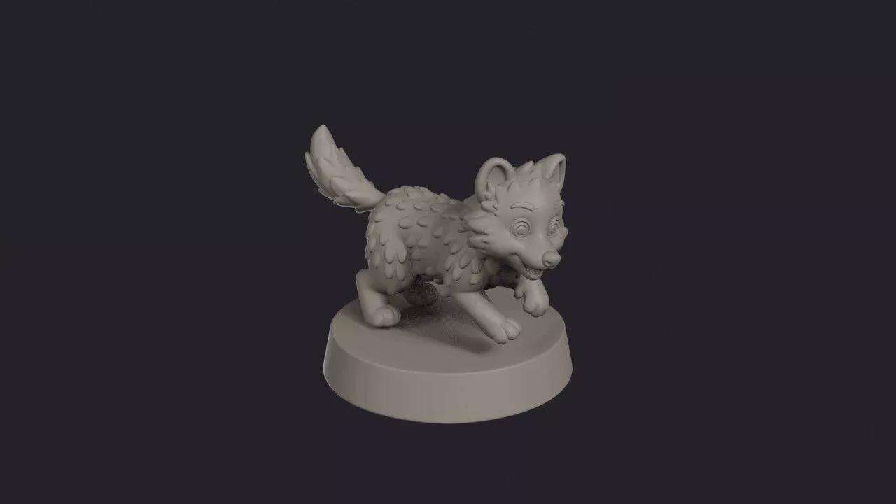 Baby Wolf Playful Pup 3D print model