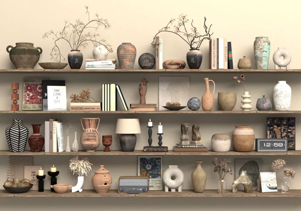 Zen Home Wabi-Sabi Interior Decorative Objects Set 15 3D Models 3D model