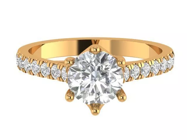 Round Engagement Ring 3D print model