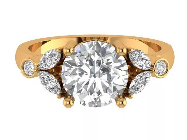 Round Engagement Ring 3D print model