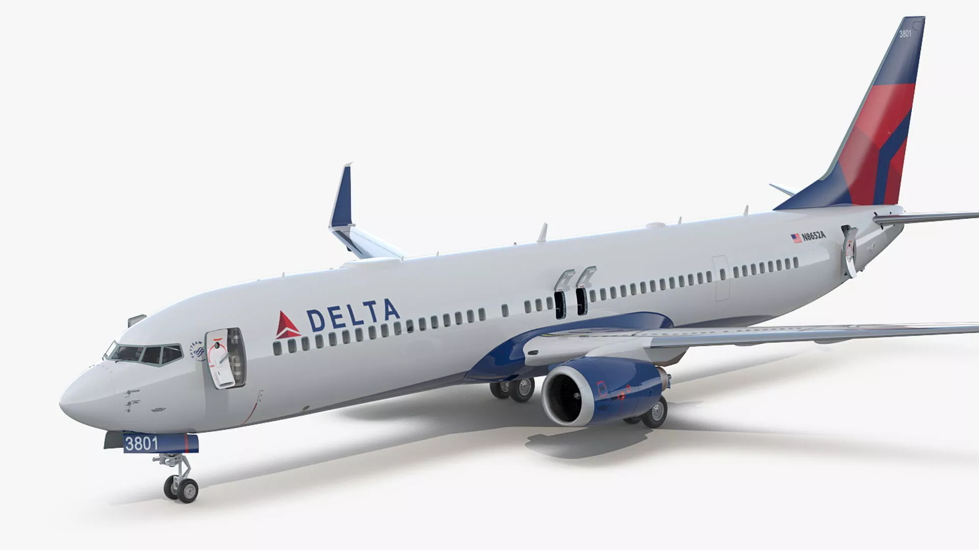Delta Air Lines Boeing 737-900 with Cabin Rigged for Cinema 4D 3D model