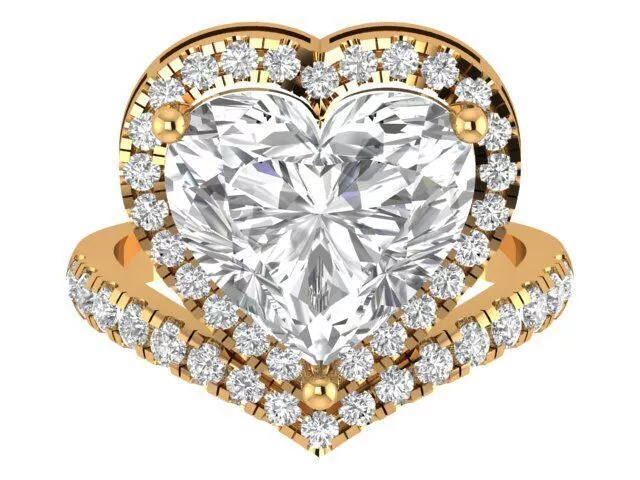 Heart Engagement Ring 3D print model