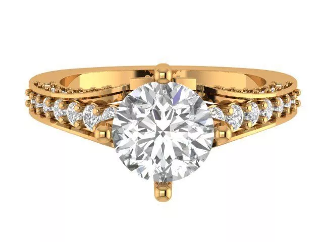 Round Engagement Ring 3D print model