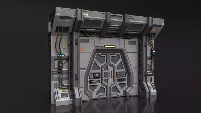 SciFi Architecture Modular 01 Low-poly 3D model 7