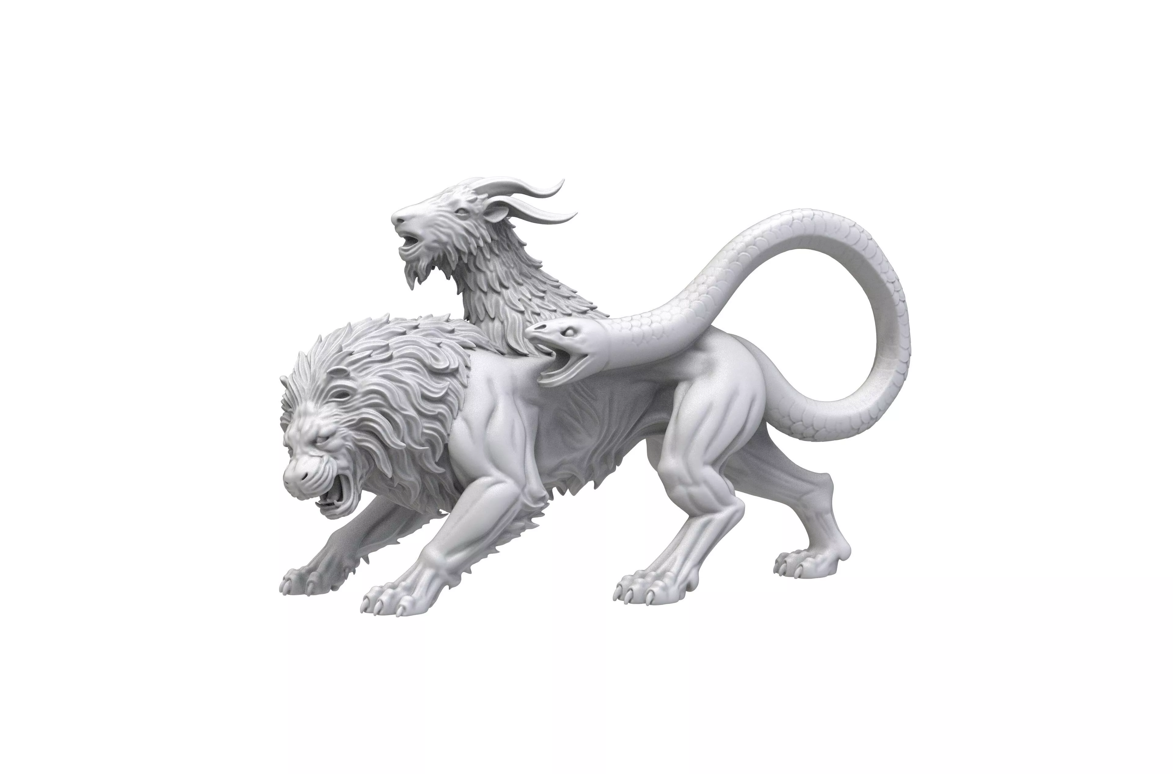 Chimera Mythical Beast Statue - High Detail Sculpture 3D print model