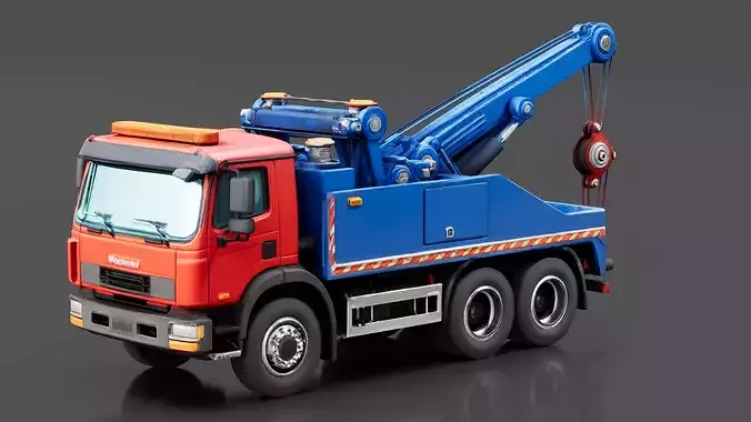 Wheel Lift Tow Truck Low-poly 3D model 2